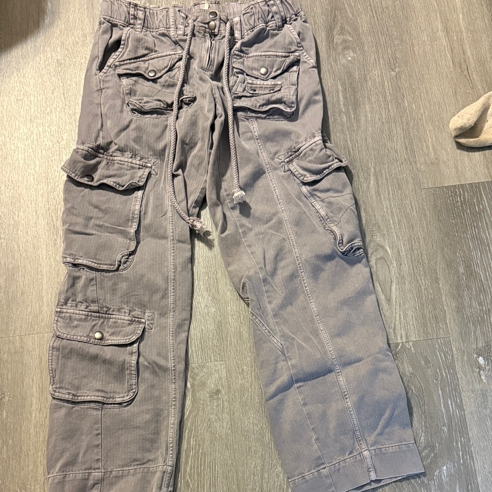 Free People Slate Gray Cargo Pants